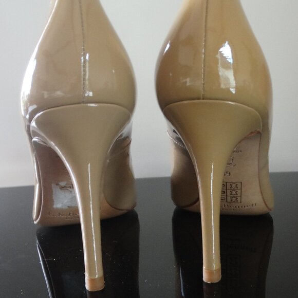 NEW LK Bennett SHILO $305 Tan Pumps Nude Leather 3.75" Heels EU 39 US 8.5 Spain - Picture 10 of 10